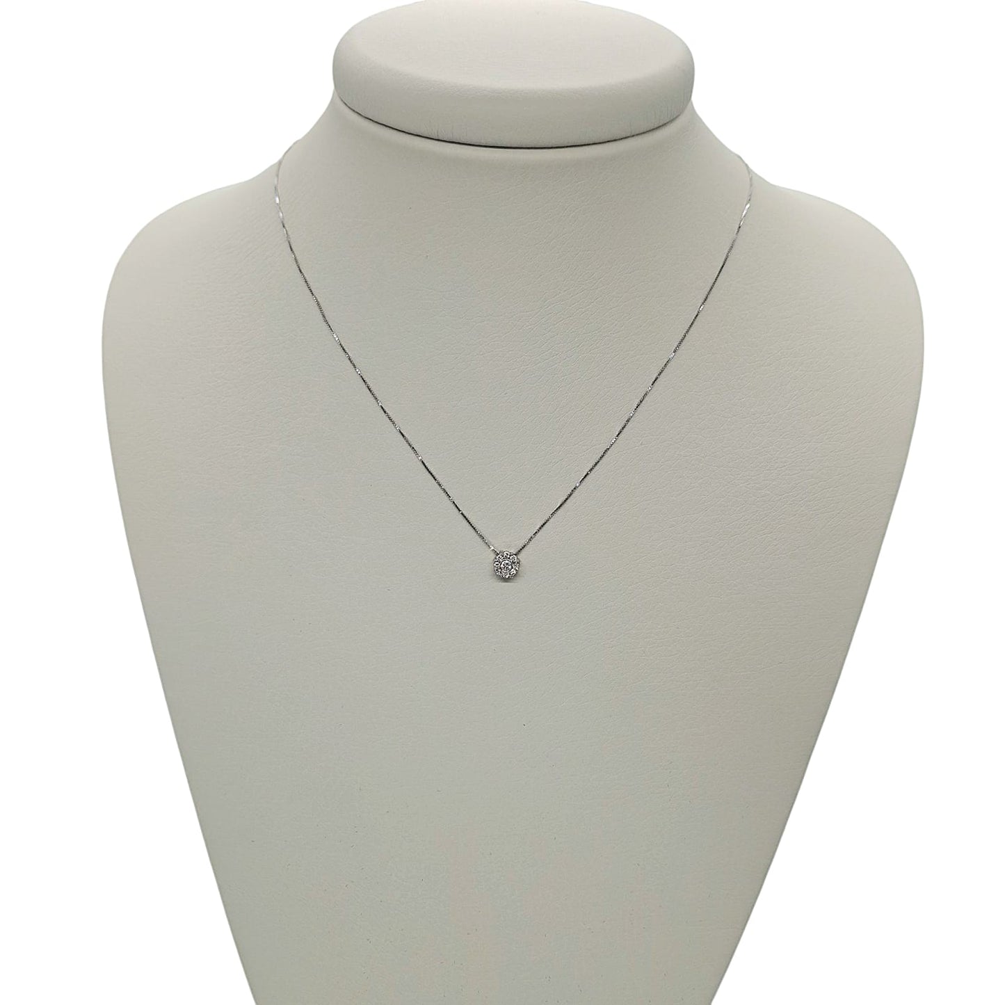 Collar Punto de Luz Oro Blanco con Diamantes