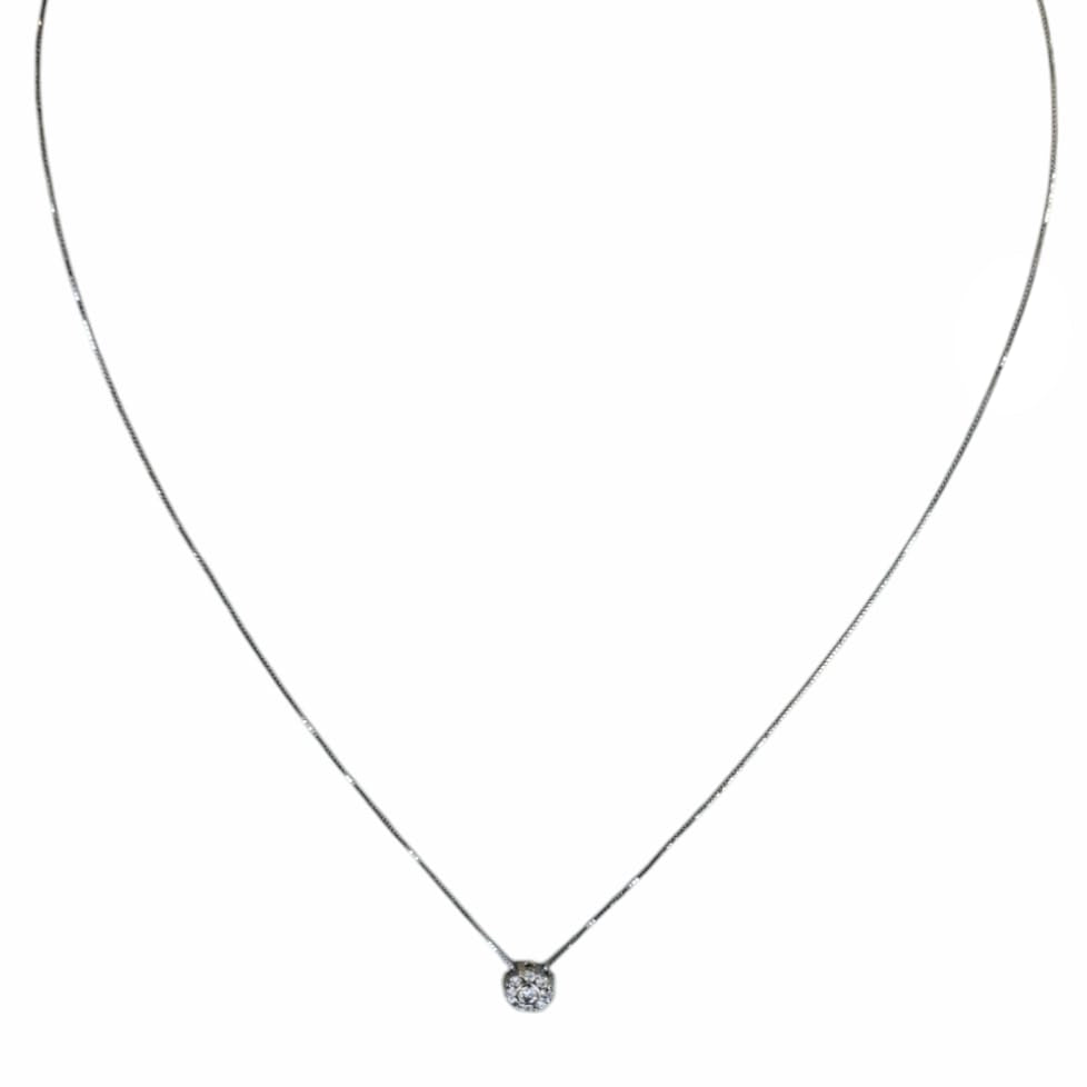 Collar Punto de Luz Oro Blanco con Diamantes