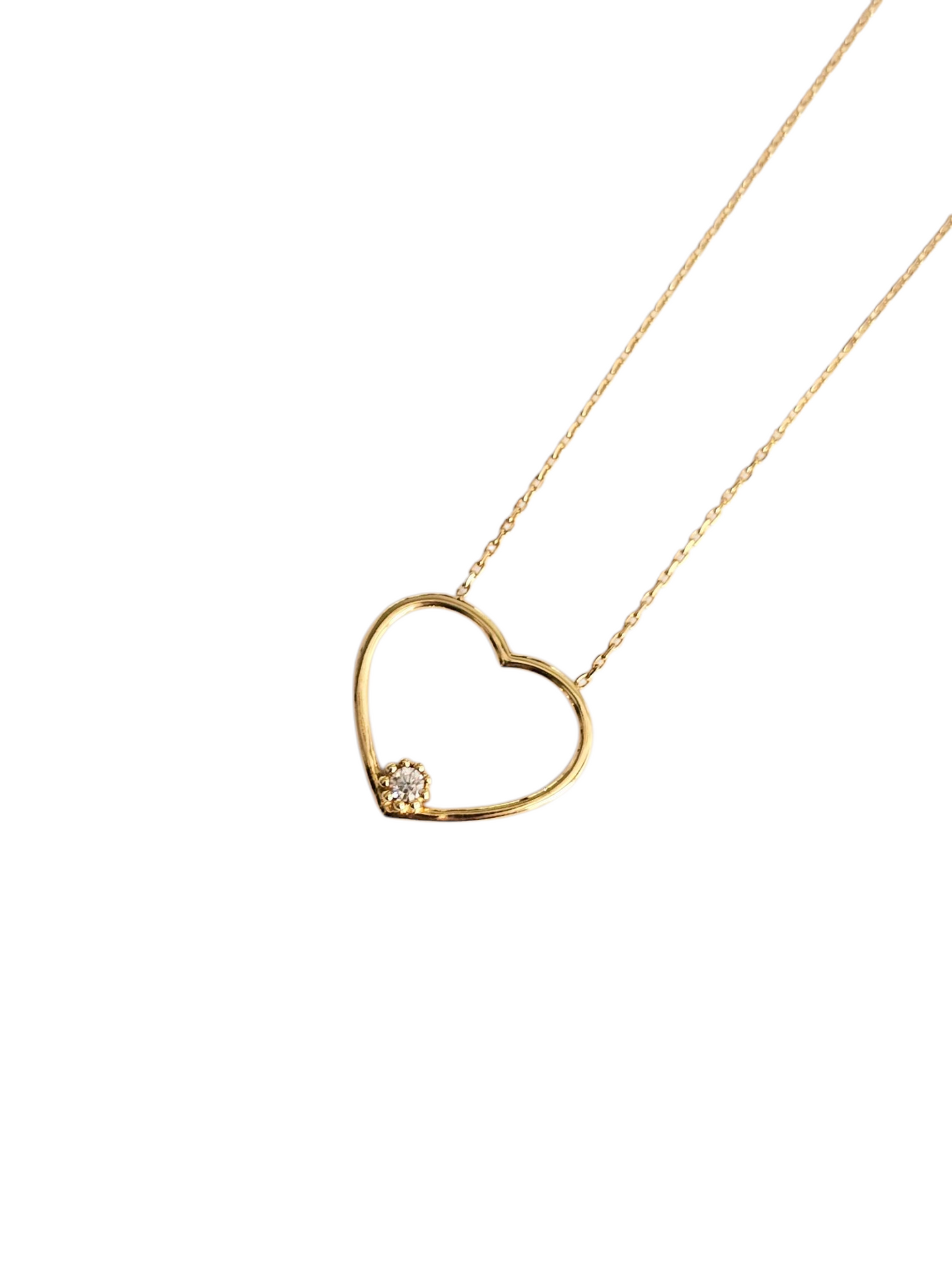 Collar Oro Amarillo 18 Kilates Corazón Rosario