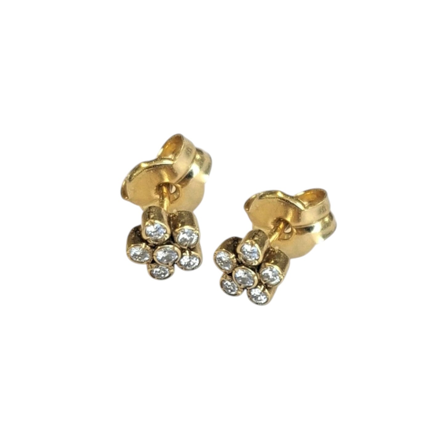Aro Oro 18 kilates Flor con Diamantes