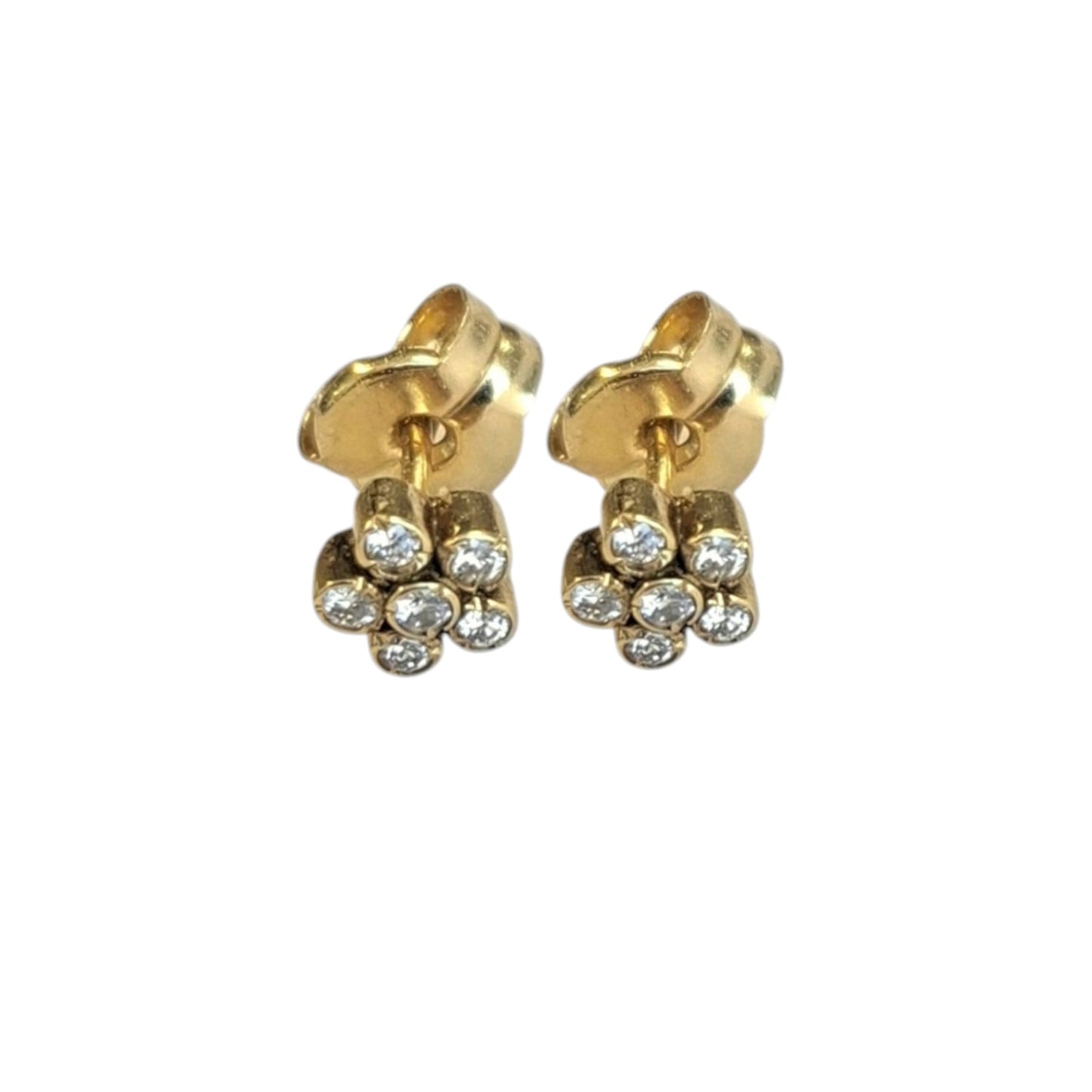 Aro Oro 18 kilates Flor con Diamantes