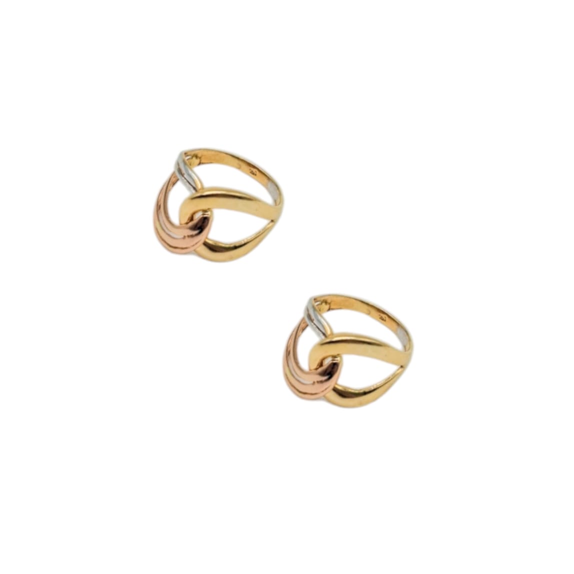 Anillo en Oro Amarillo Italiano 18 Kilates Trenzado 3 Colores