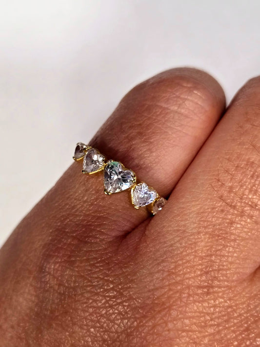 Anillo Oro 18 K 5 Corazones