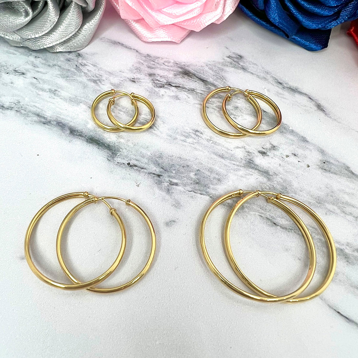 Aros argollas en oro amarillo