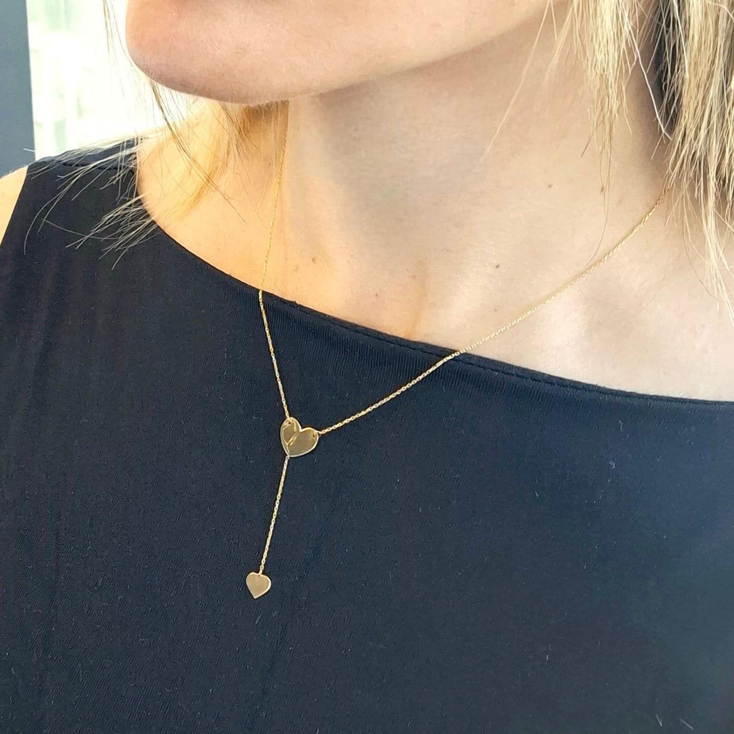 Collar Oro Doble Corazón