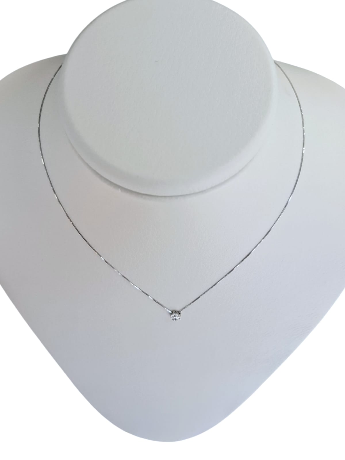 Collar Punto de Luz Oro Blanco con Diamantes