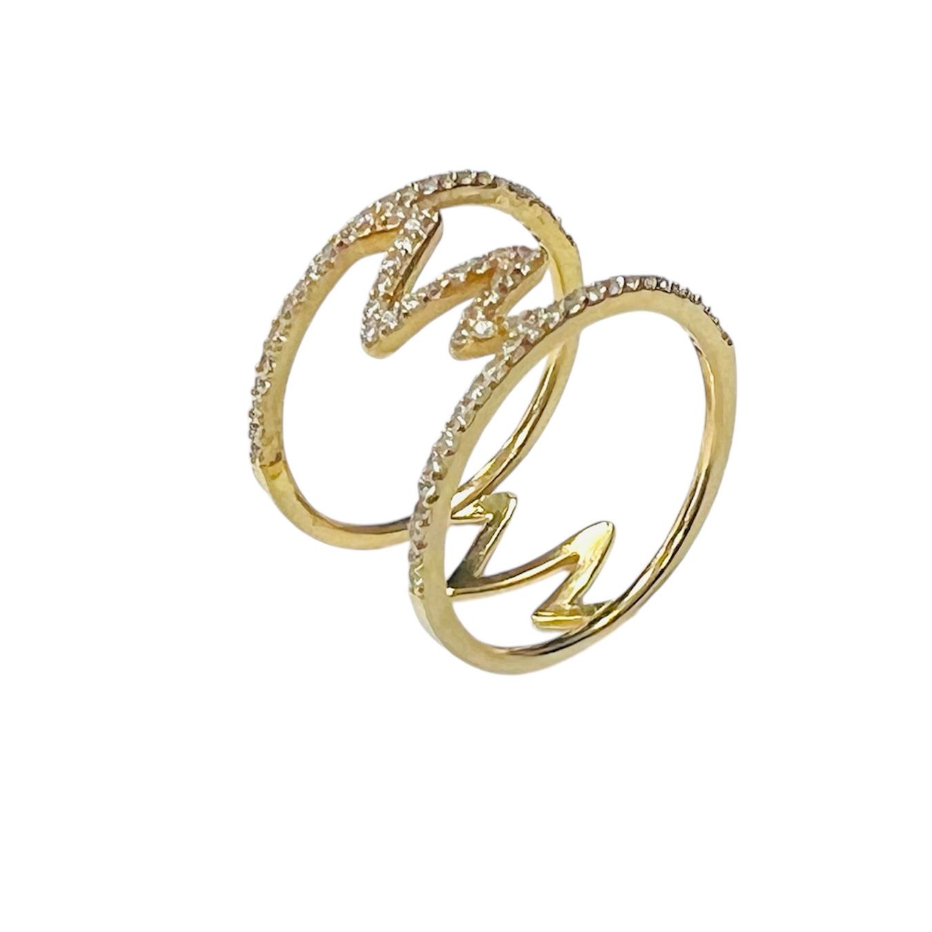 Anillo Largo zirconias doble