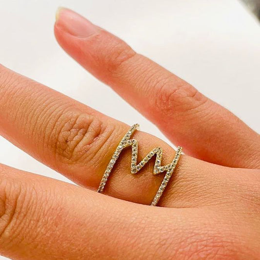 Anillo Largo zirconias doble