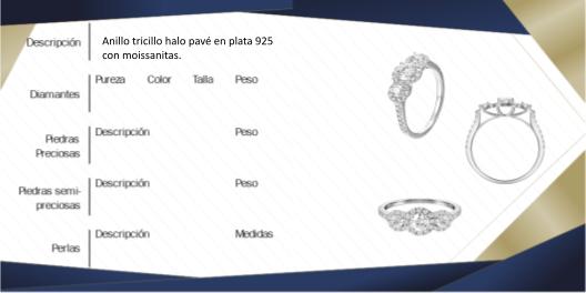 Anillo en plata y moissanita