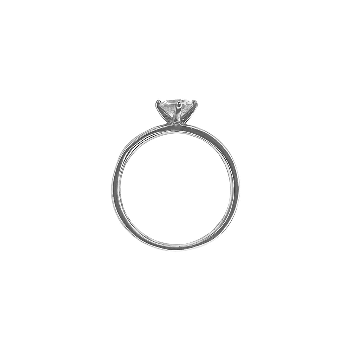 Anillo solitario en plata