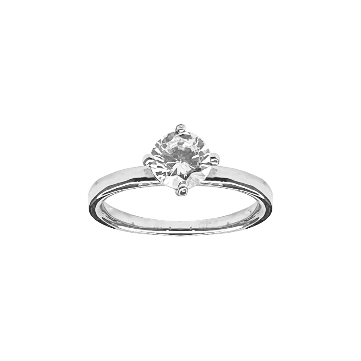 Anillo solitario en plata