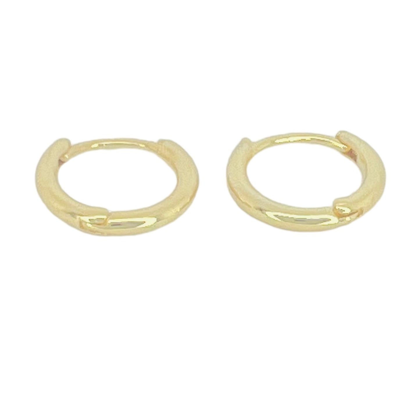 Aros argolla lisa redonda baño de oro