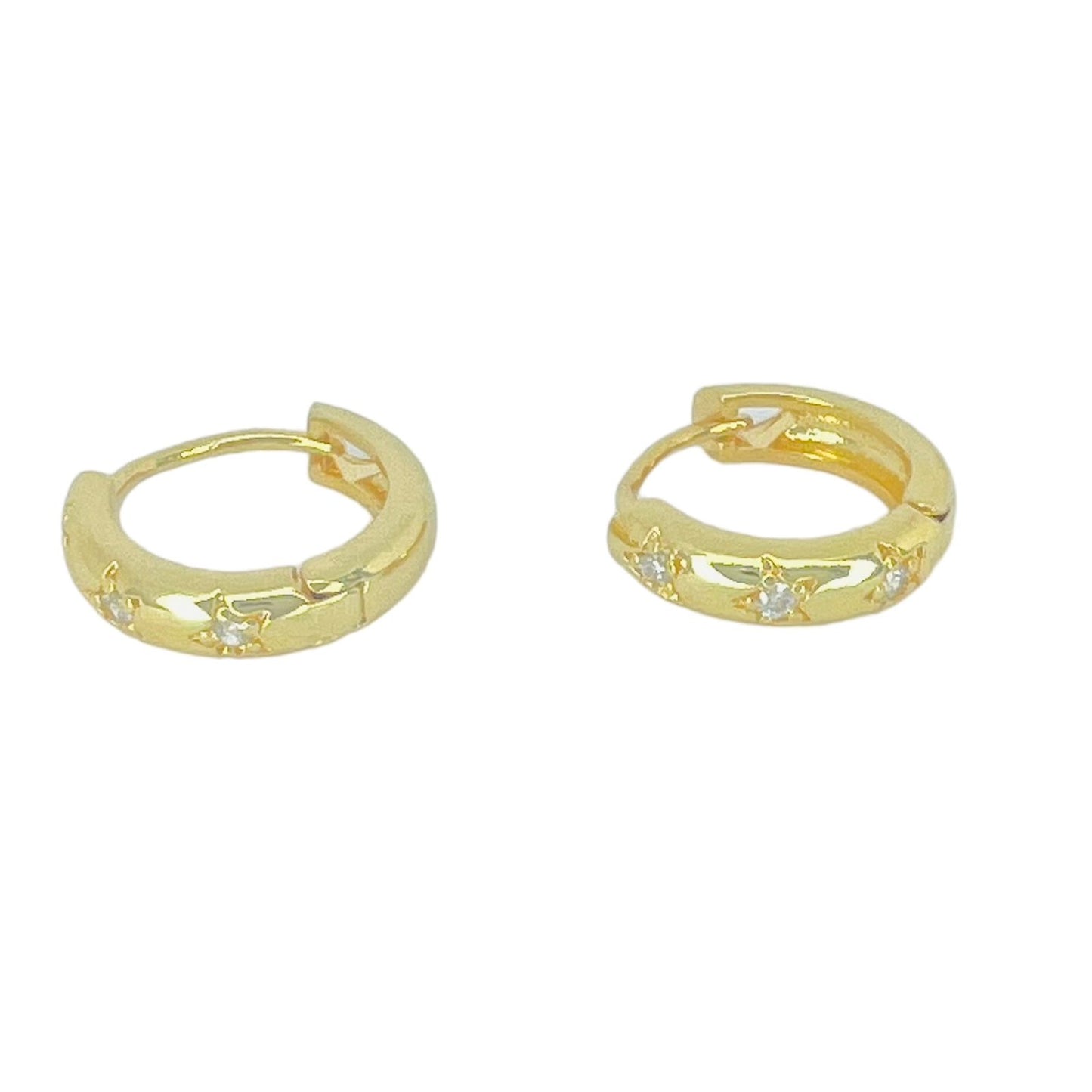 Aros argolla estrellitas baño de oro