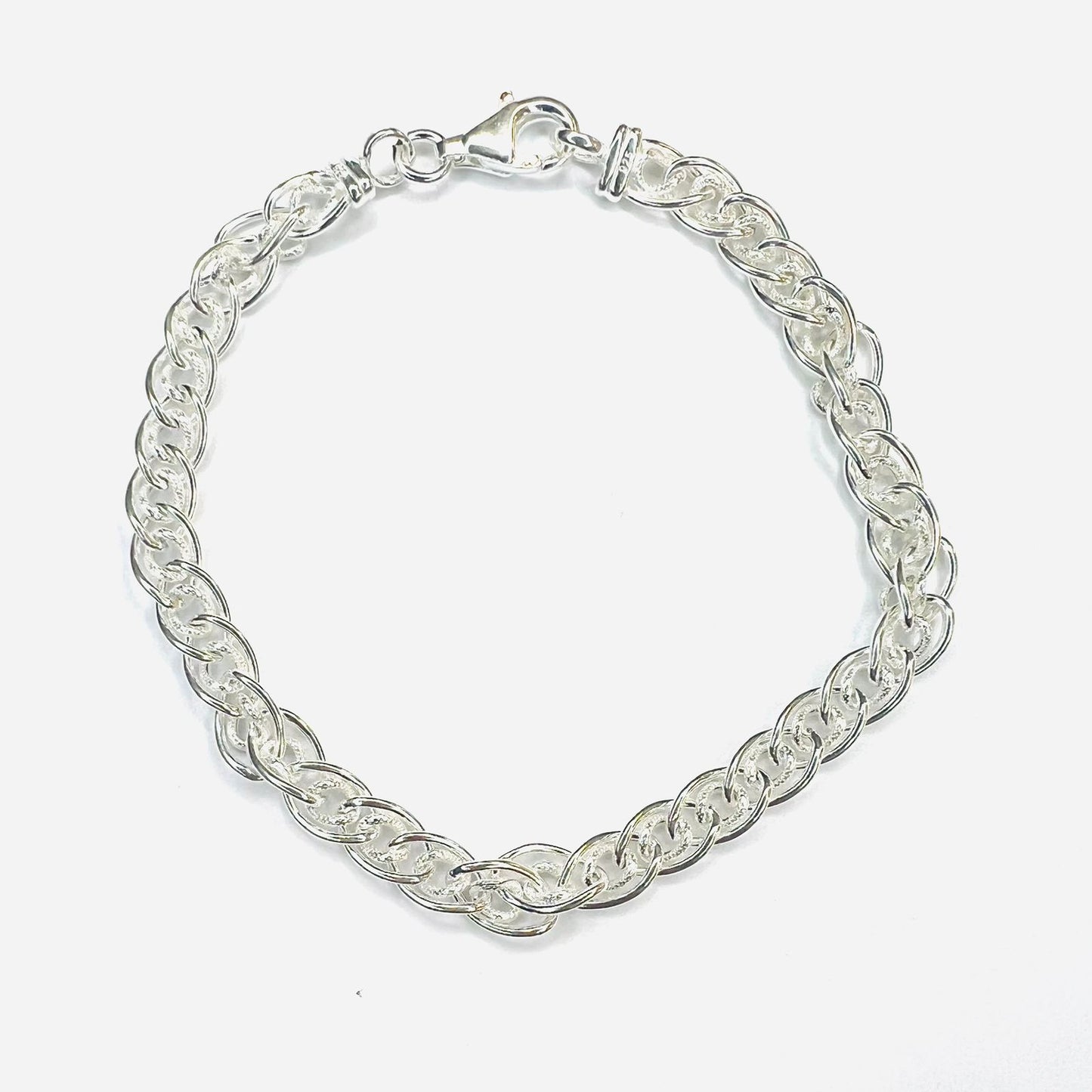 Pulsera plata 925 triple eslabon entrelazado