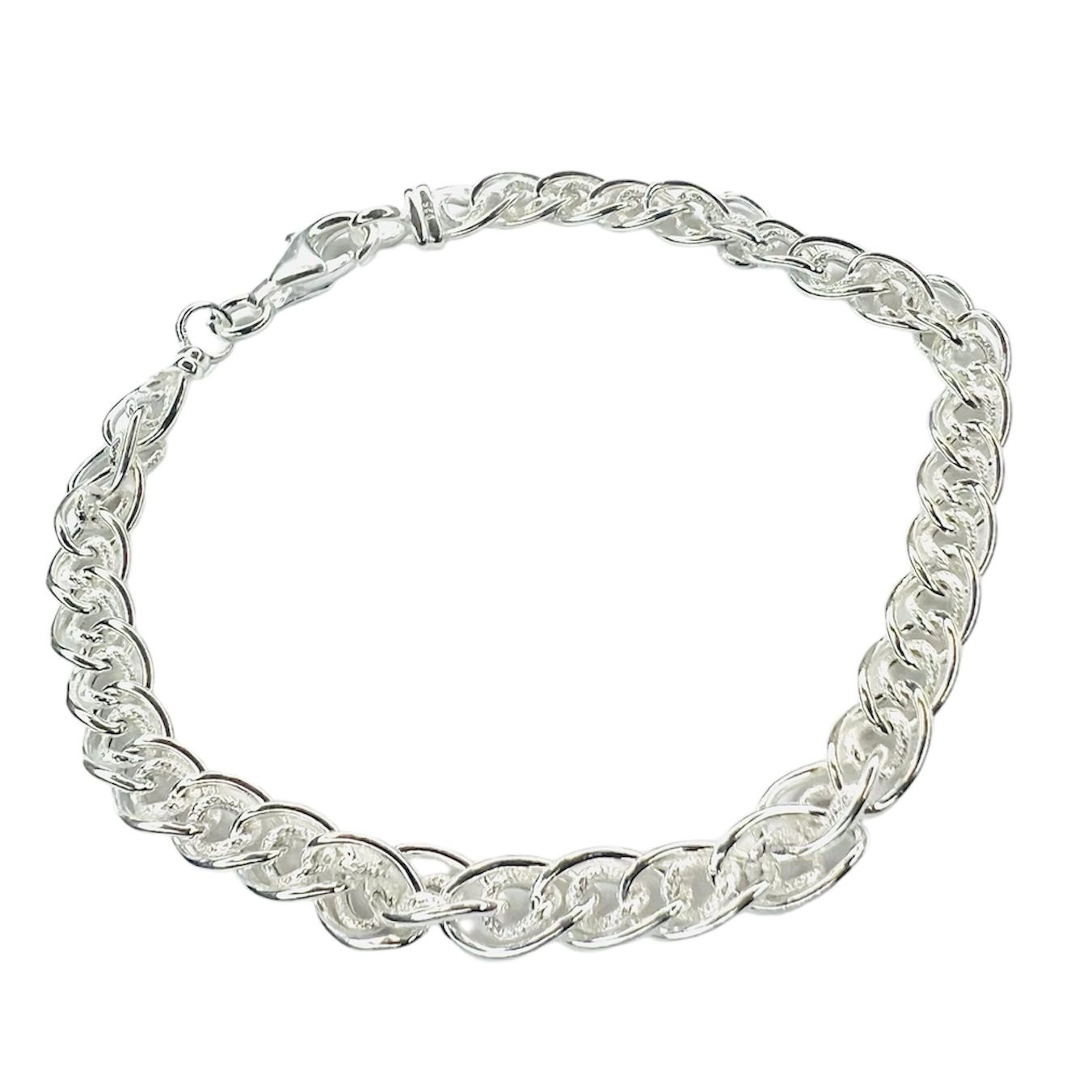 Pulsera plata 925 triple eslabon entrelazado