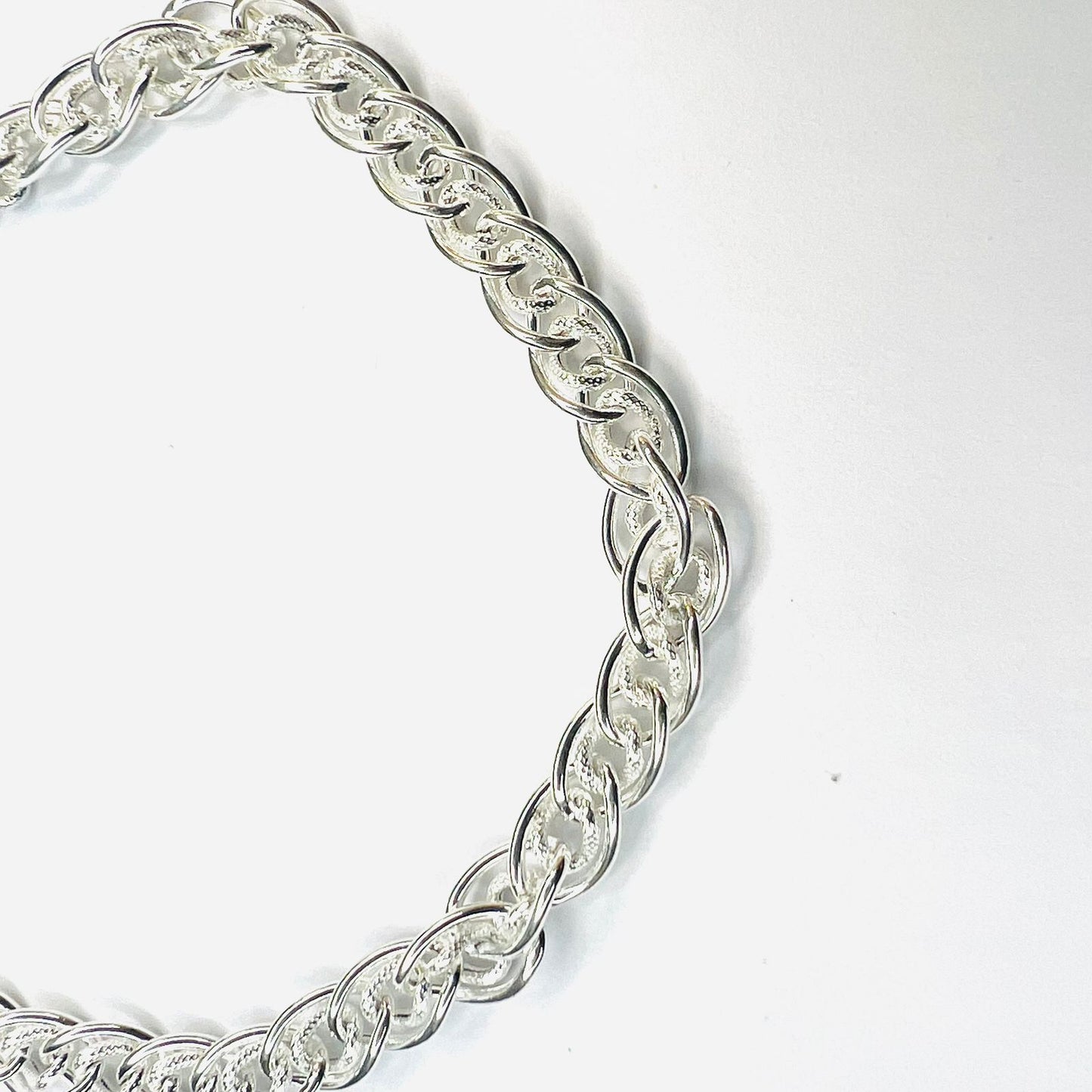 Pulsera plata 925 triple eslabon entrelazado