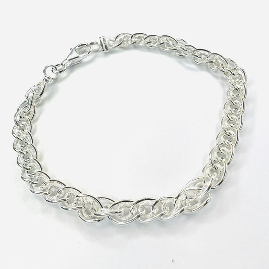 Pulsera plata 925 triple eslabon entrelazado