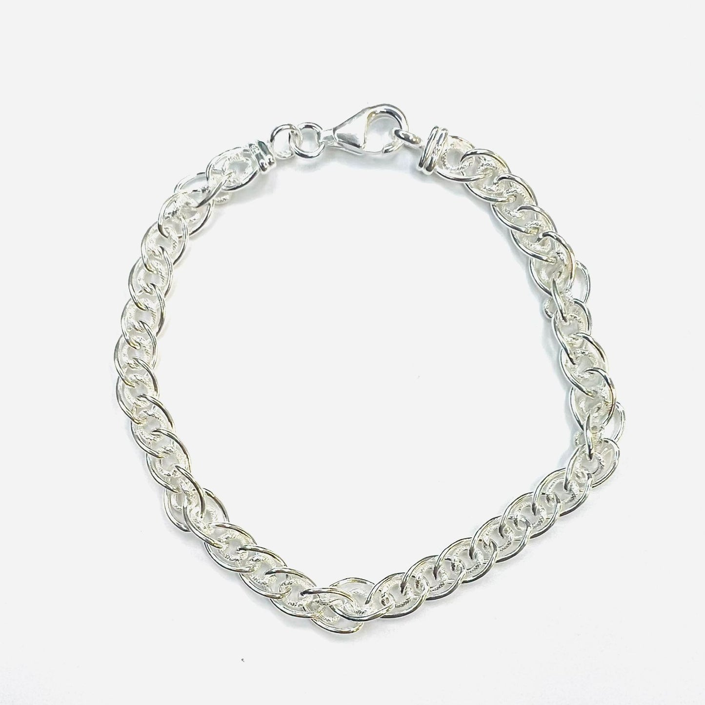 Pulsera plata 925 triple eslabon entrelazado