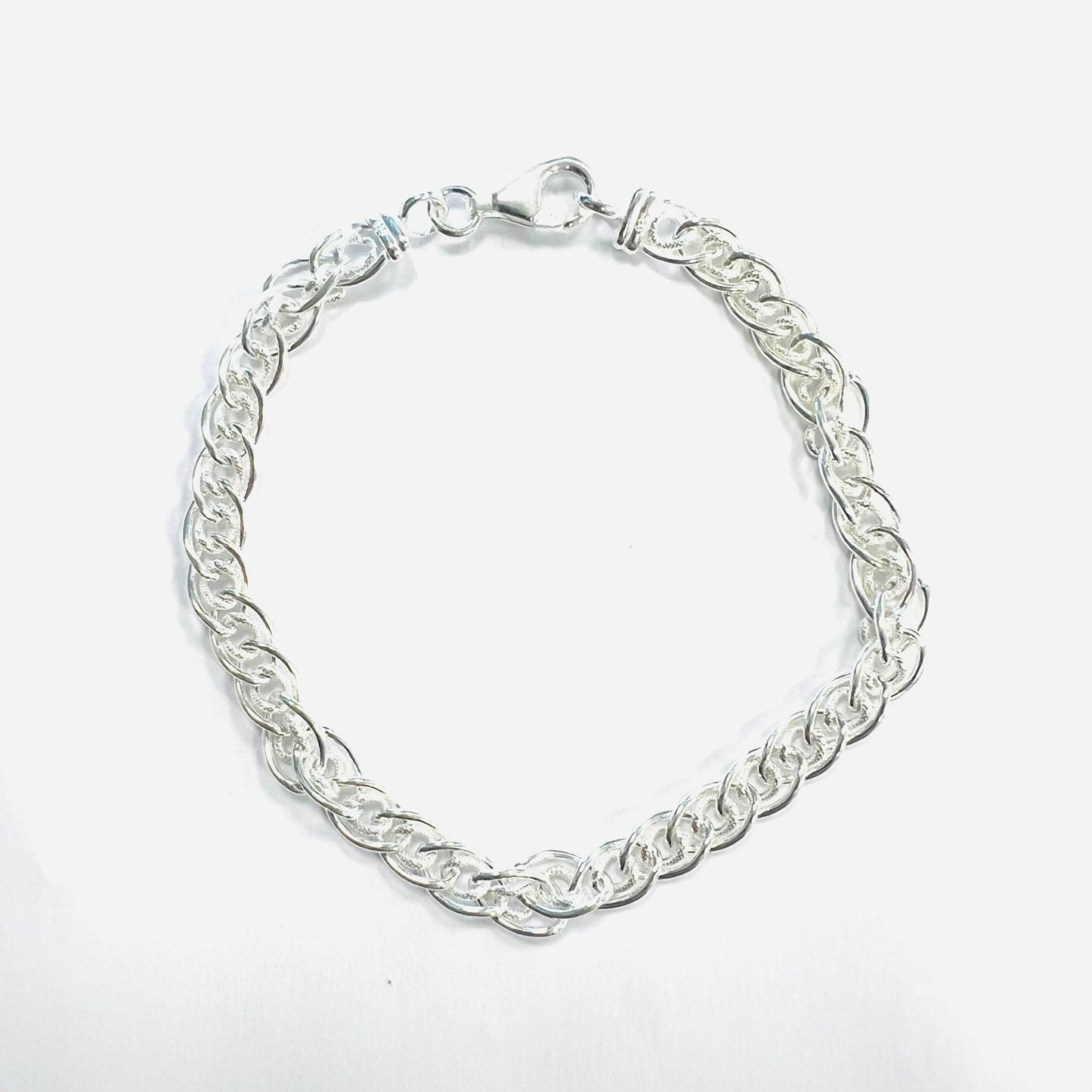 Pulsera plata 925 triple eslabon entrelazado