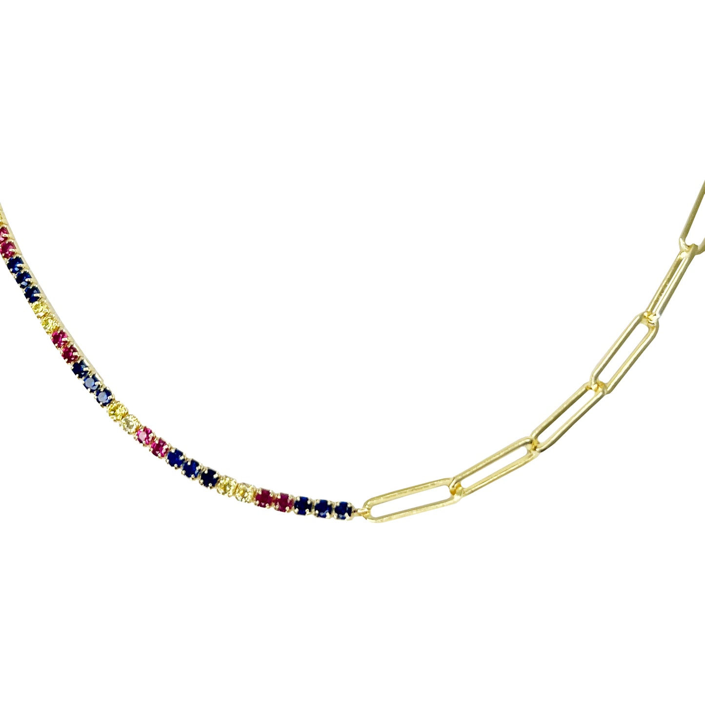 Collar en plata combinada riviere con zircones y eslabones