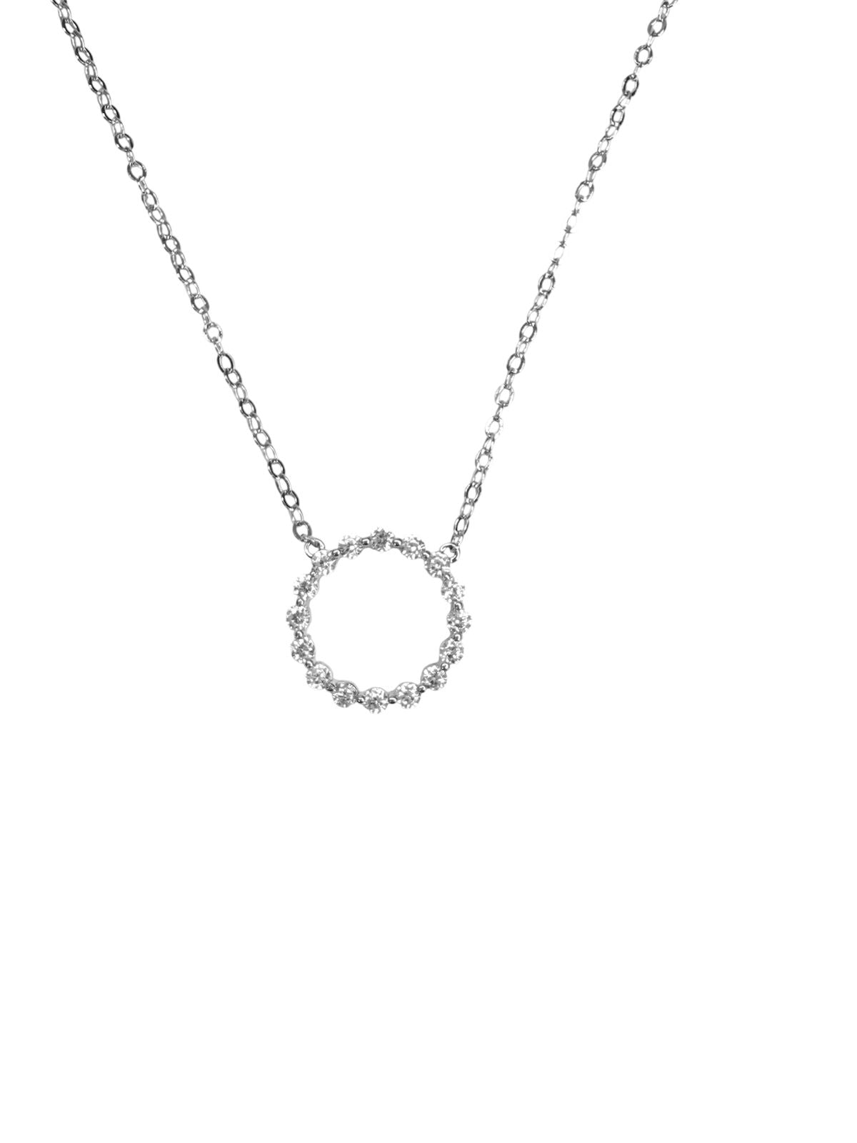 Collar Plata 925 circulo infinito de zirconias
