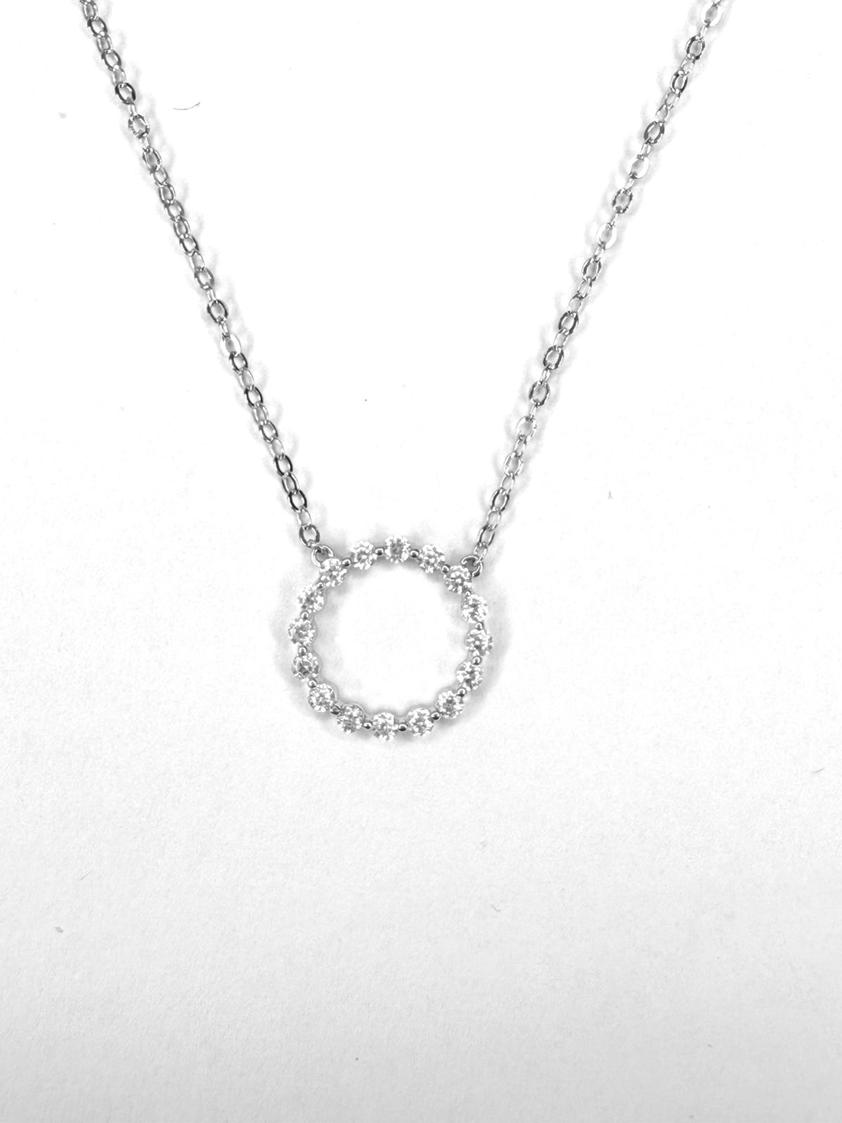 Collar Plata 925 circulo infinito de zirconias