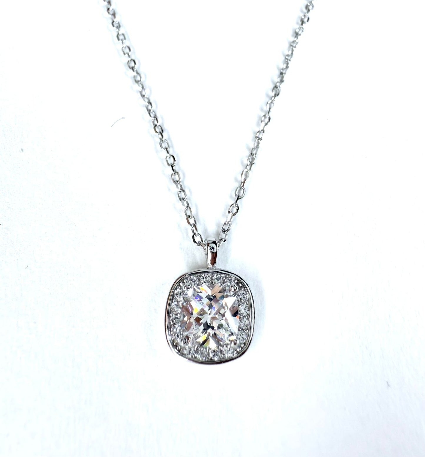 Collar Plata 925 Gran Punto de luz y Zirconias