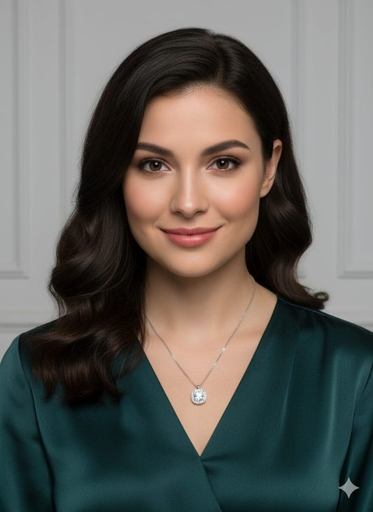 Collar Plata 925 Gran Punto de luz y Zirconias