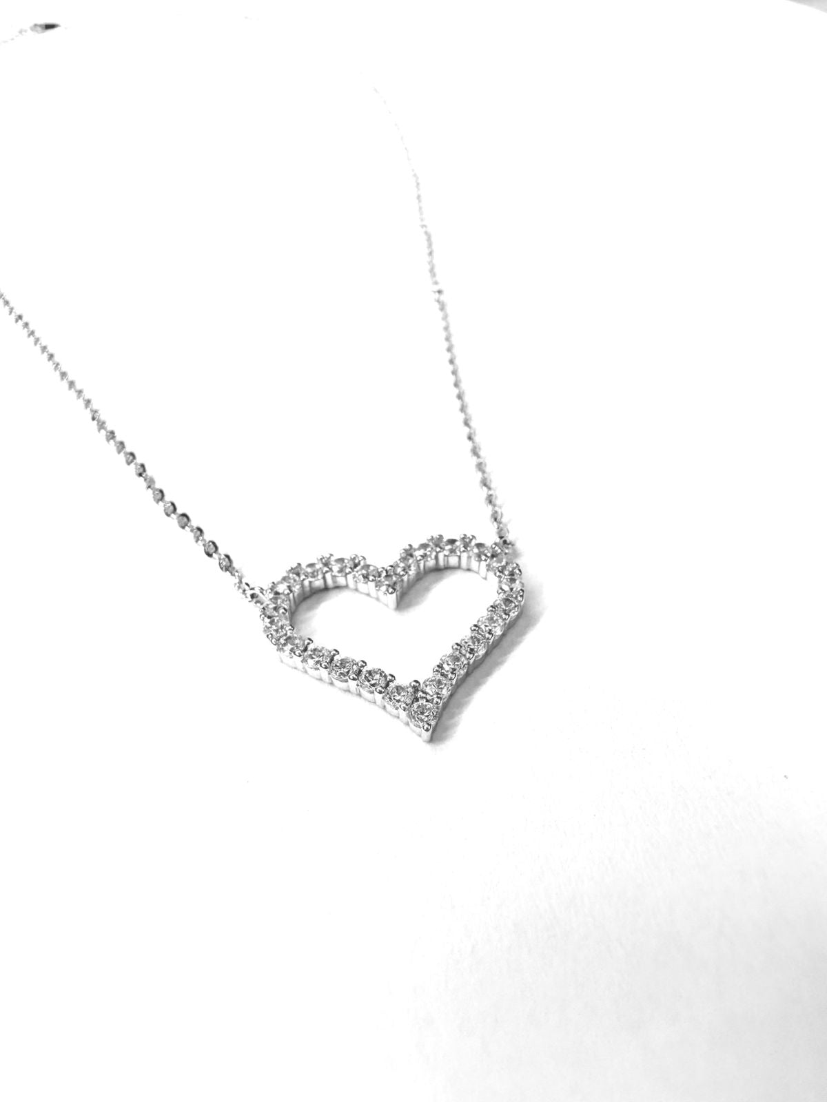 Collar Plata 925 Corazon de Zircon