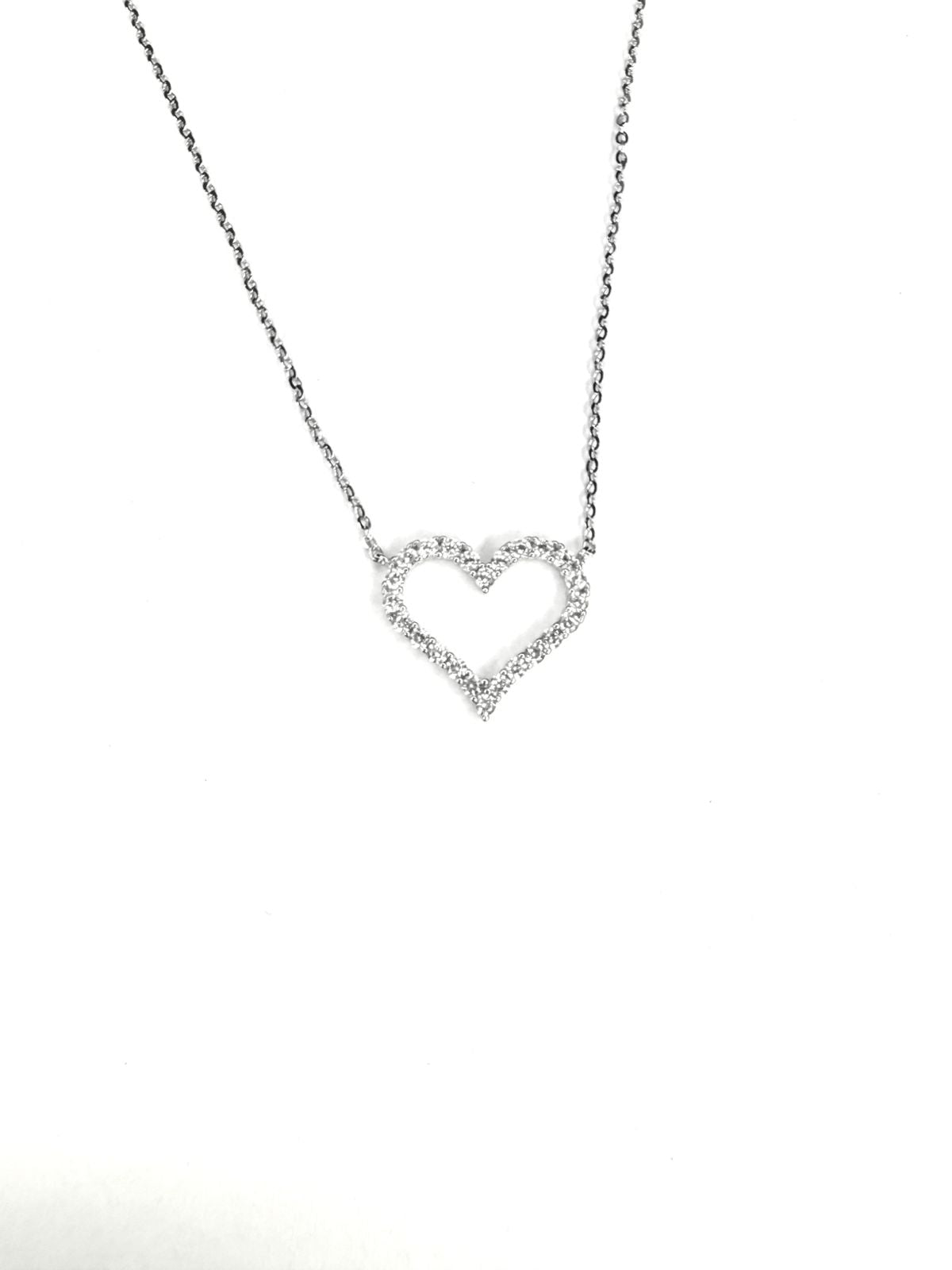 Collar Plata 925 Corazon de Zircon