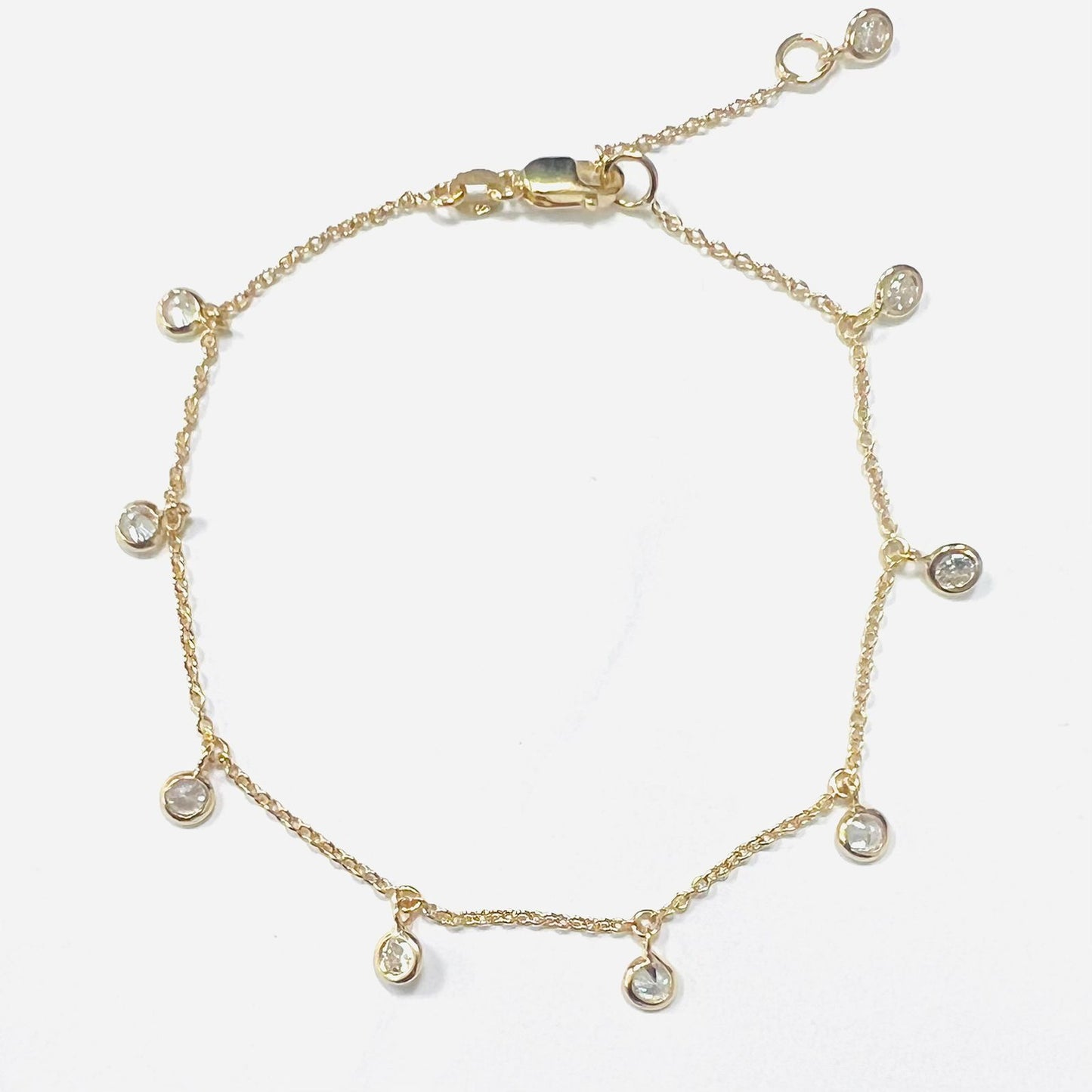 Pulsera Oro 18 kilates circulos zirconitas