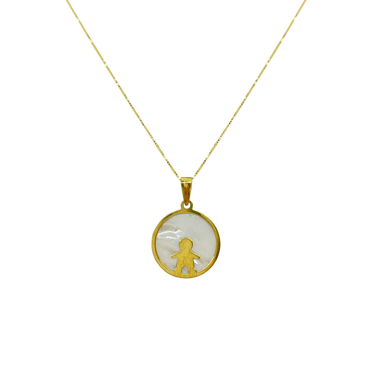 Collar en oro amarillo y nacar niño