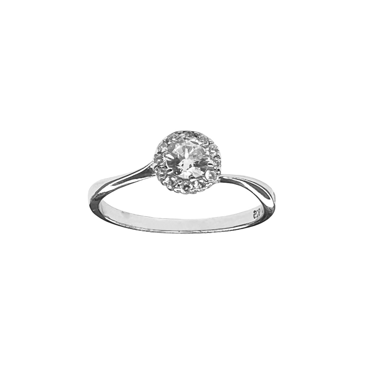 Anillo solitario en plata