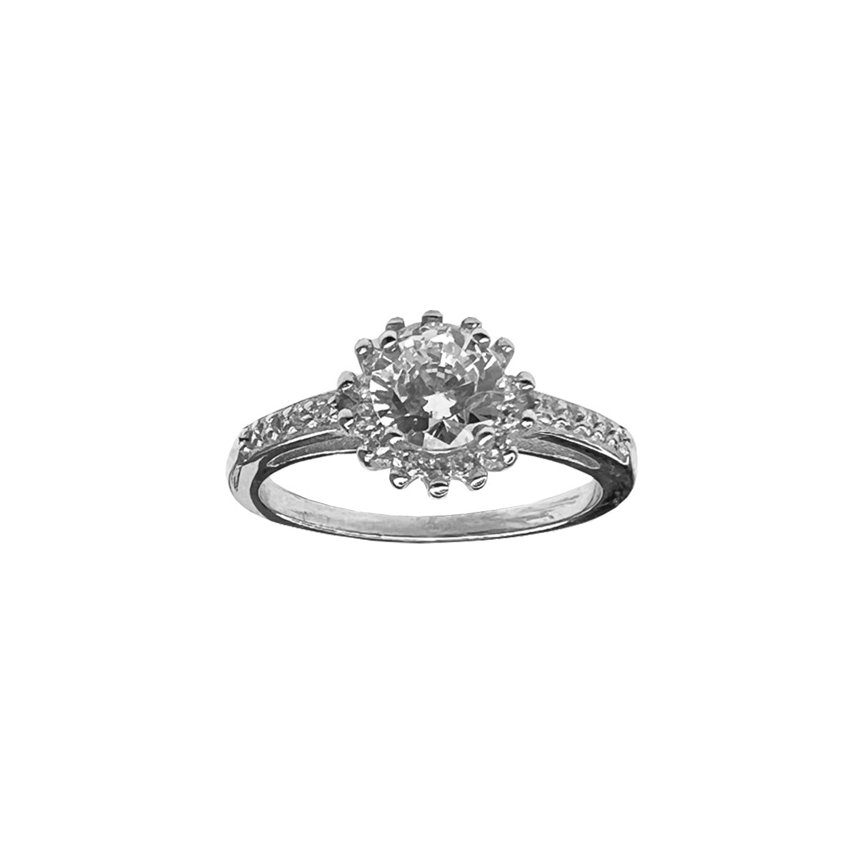 Anillo en plata con zircones