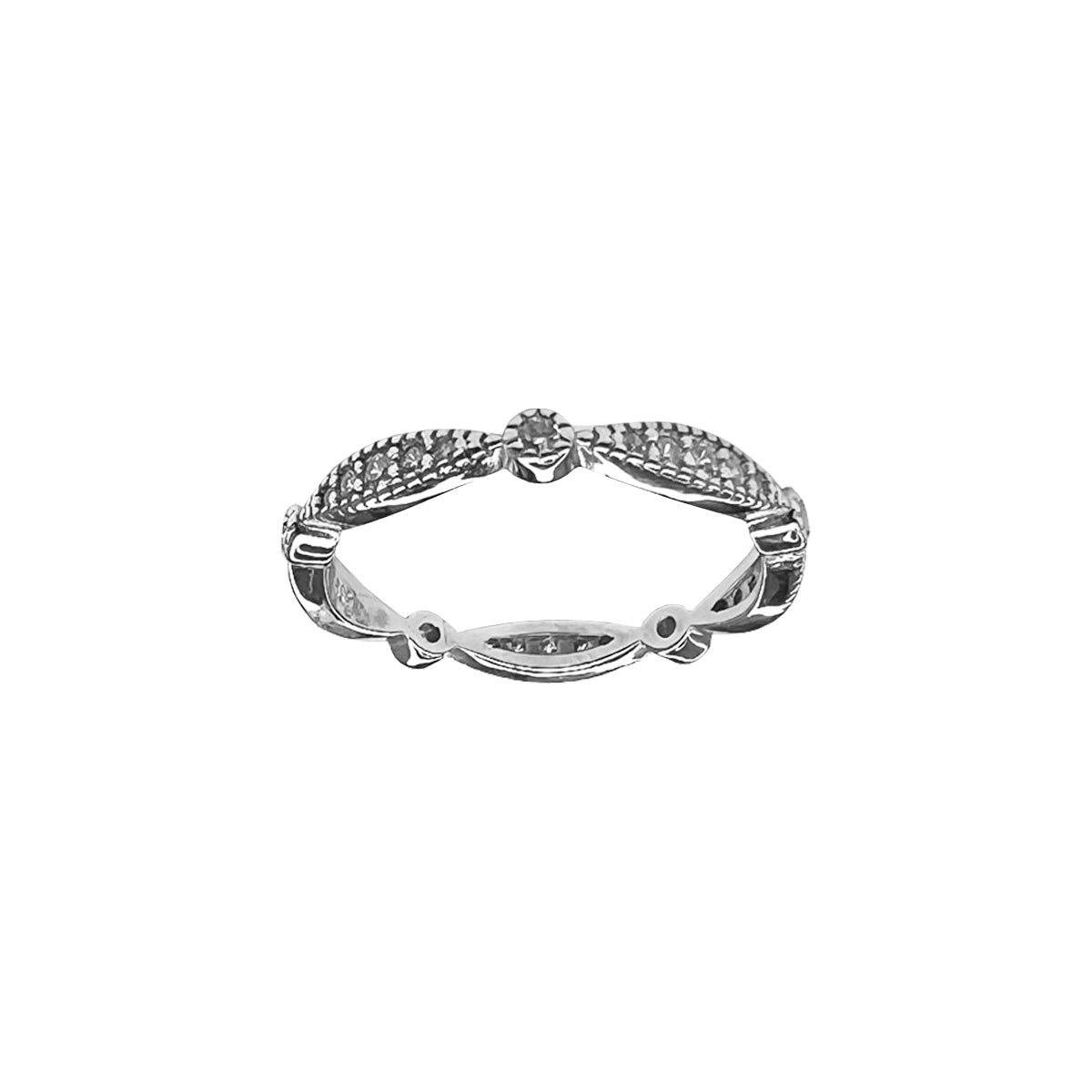 Anillo en plata y circones