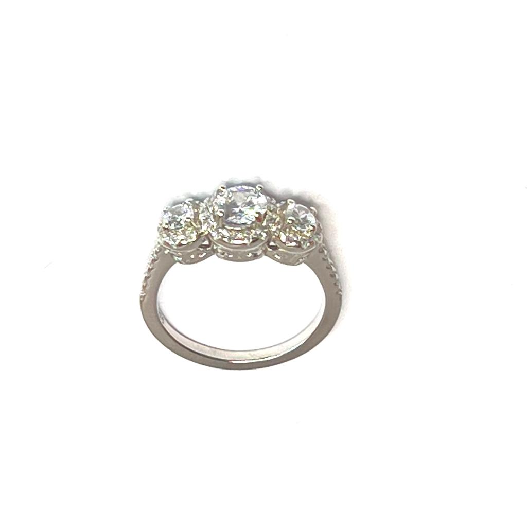 Anillo en plata tricillo pave