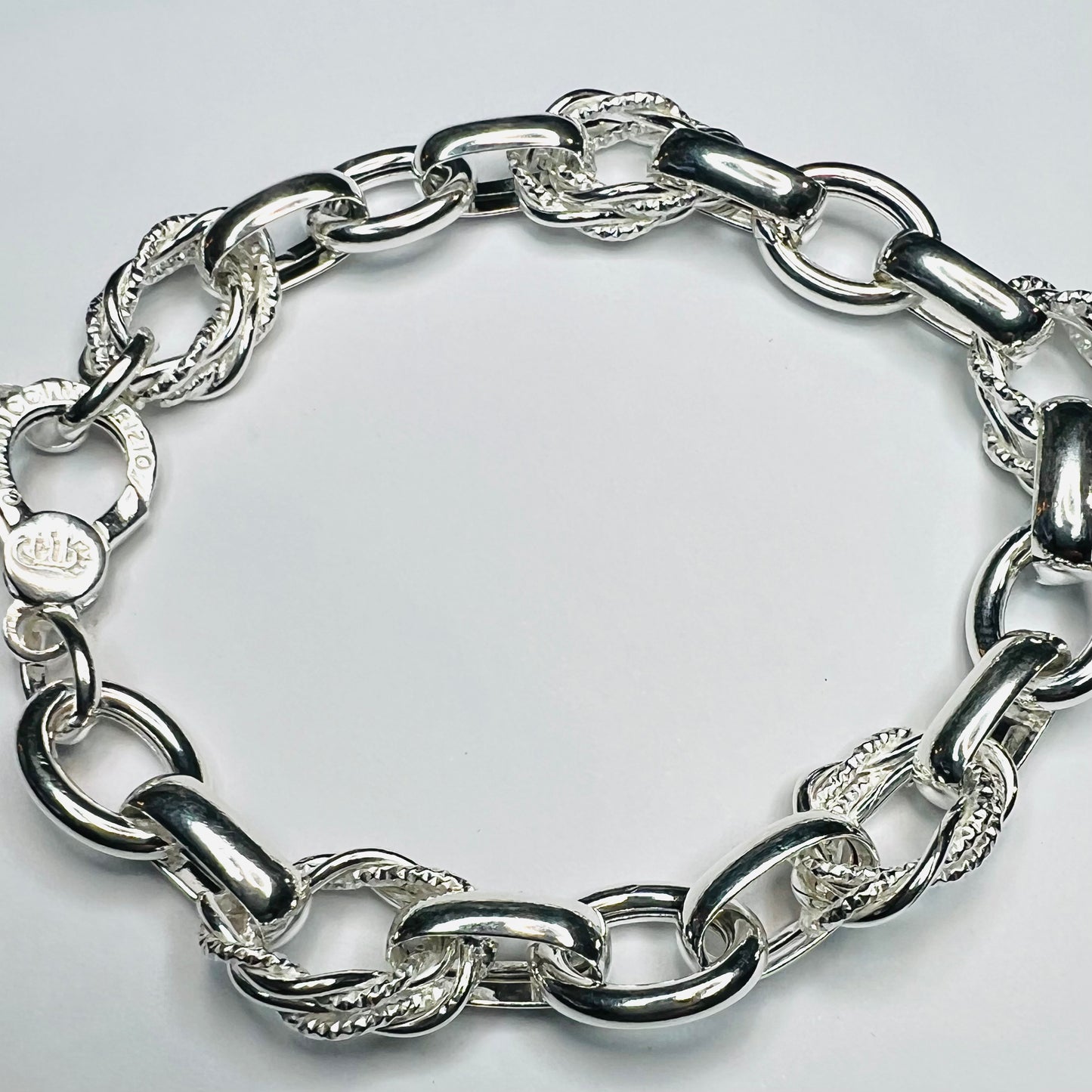 Pulsera Plata Eslabones , ovalados , dobles