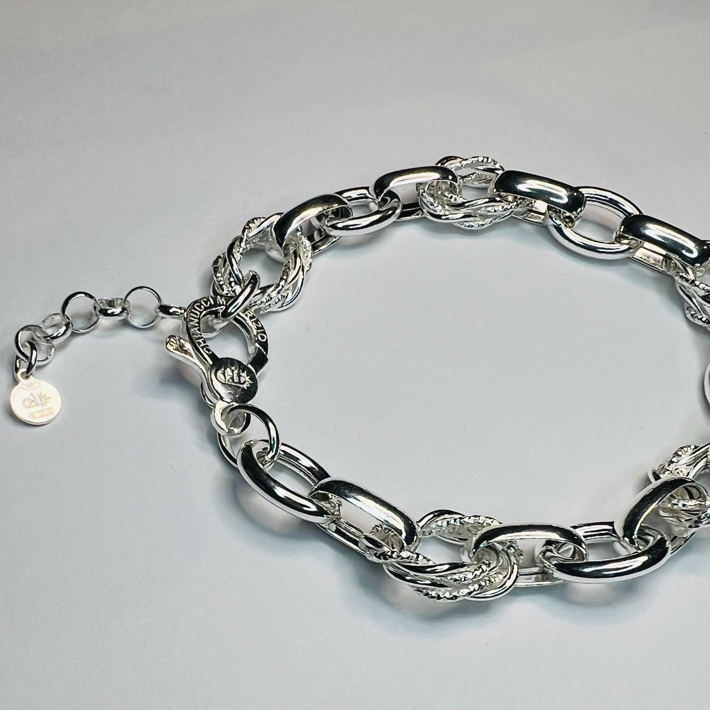Pulsera Plata Eslabones , ovalados , dobles