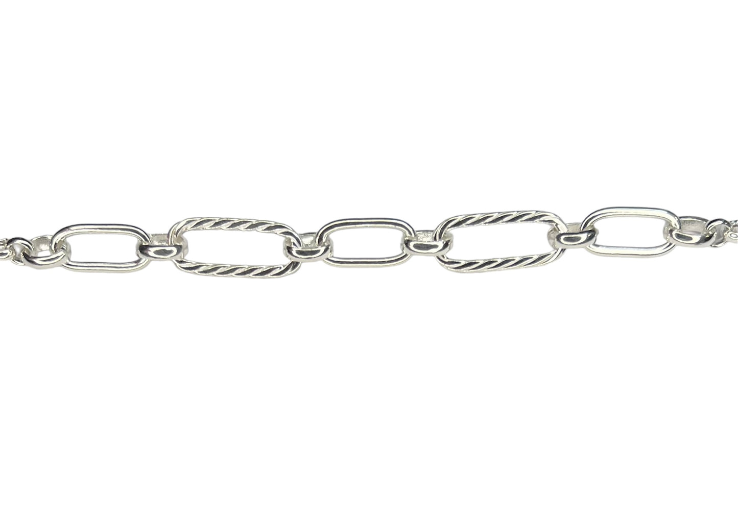 Pulsera Plata eslabanos lisos y espiral