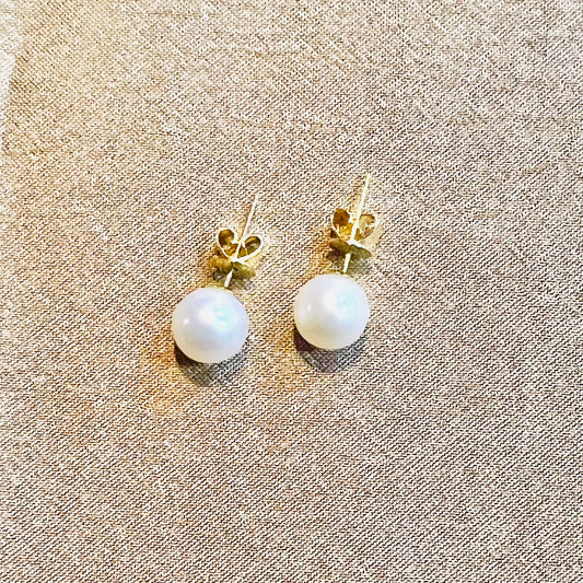 Aros de perla en oro