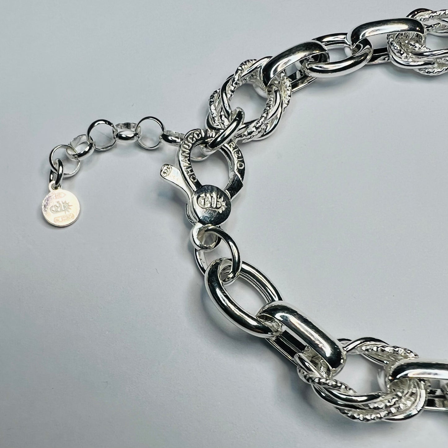Pulsera Plata Eslabones , ovalados , dobles
