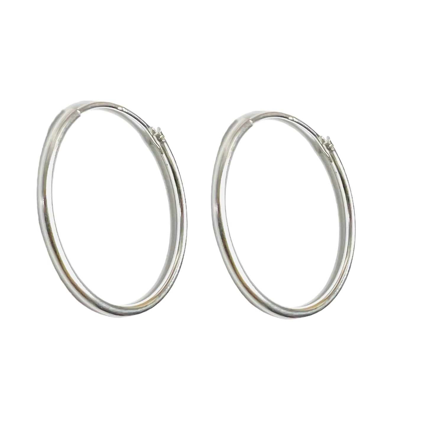 Aros argollas en plata redondas medida 20mm y 25 mm