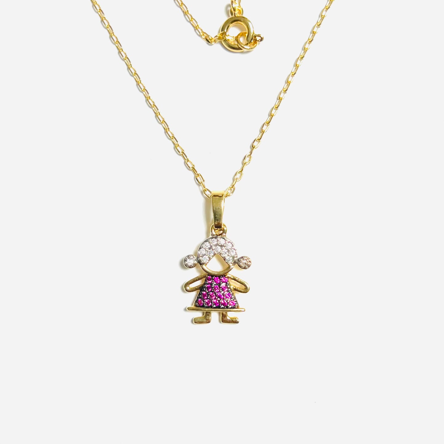 Collar baño de oro , niña cadena 45 cm