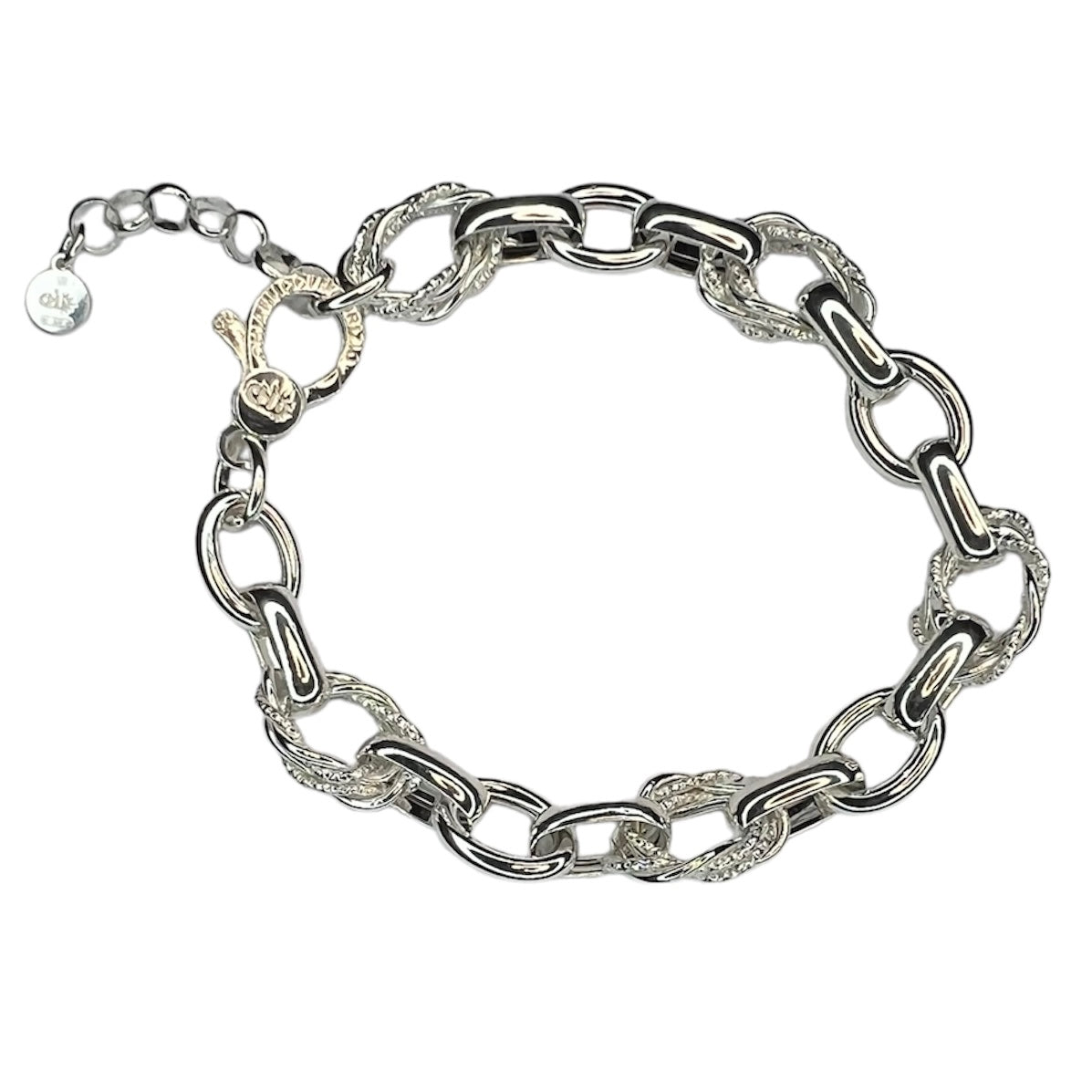 Pulsera Plata Eslabones , ovalados , dobles