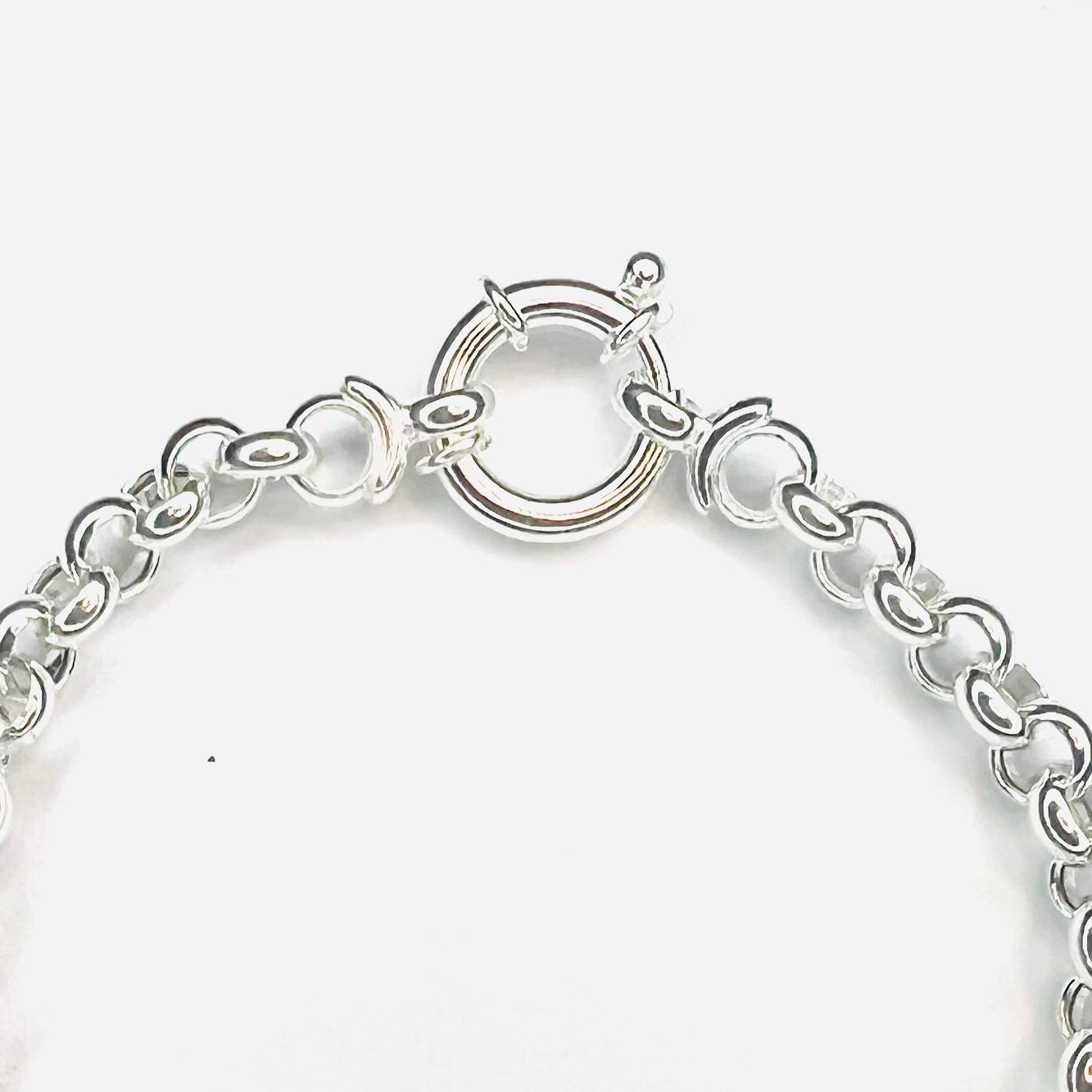 Pulsera Plata eslabones redondos S , cierre timon