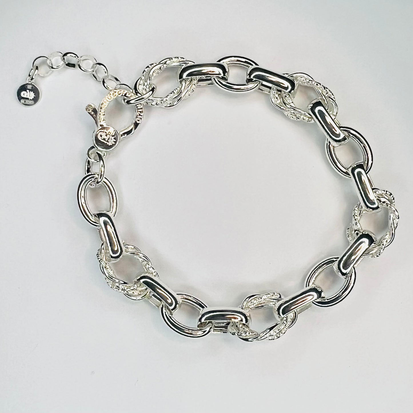 Pulsera Plata Eslabones , ovalados , dobles