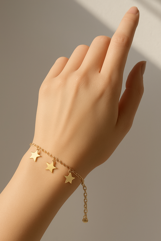 Pulsera Oro 18 kilates, estrellas