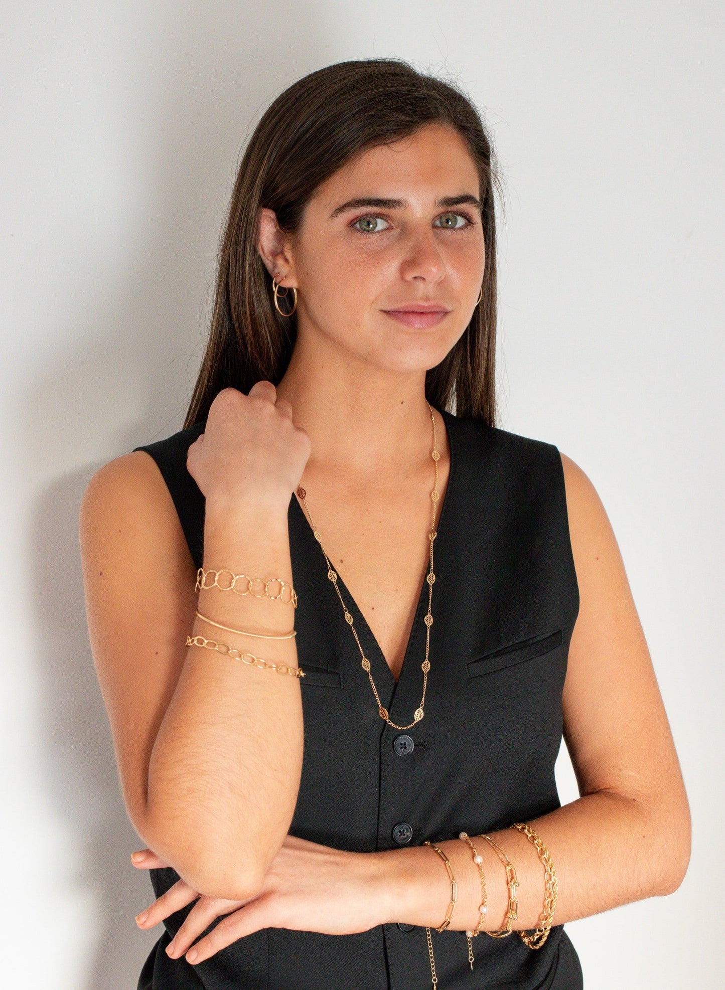 Pulsera eslabones baño de oro
