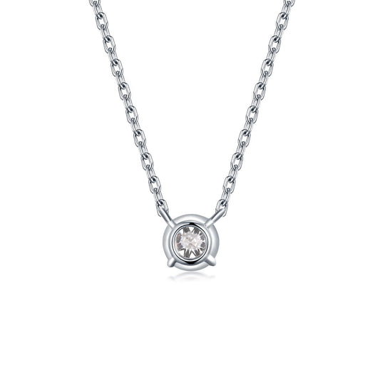 Collar en plata punto de luz Moissanita