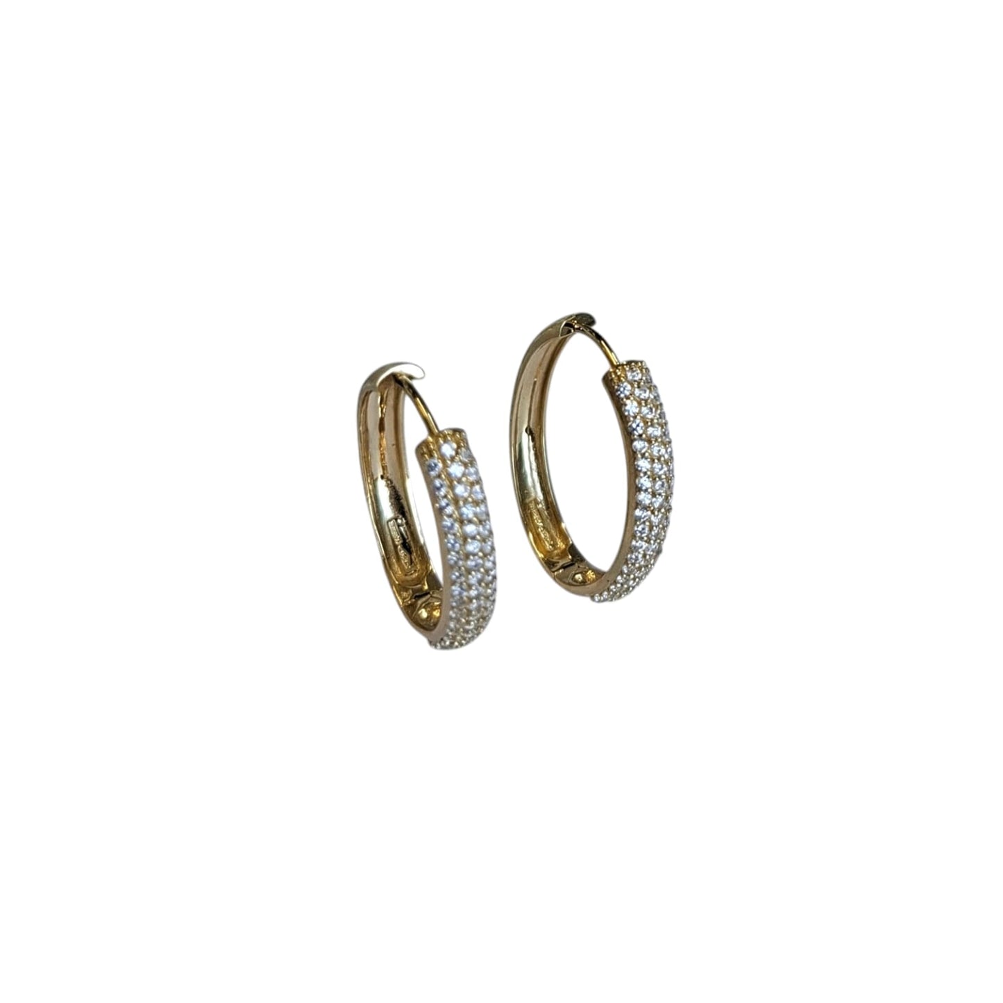 Aro Oro 18 kilates zirconitas Media Argolla